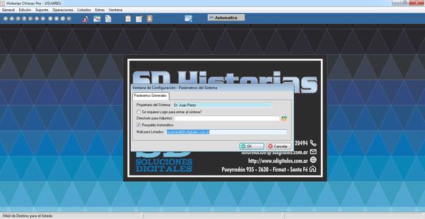 Historias Clinicas - Configuraci&oacute;n