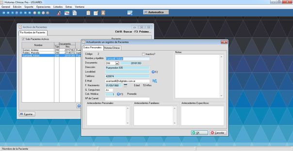 Historias Clinicas - Ficha de Pacientes