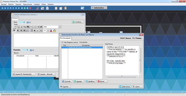 Historias Clinicas - Examinar Notas con Macro