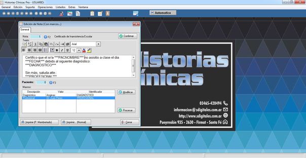 Historias Clinicas - Notas con Macro