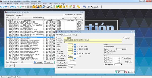 SD Gestion Medium - Ficha de Art&iacute;culos