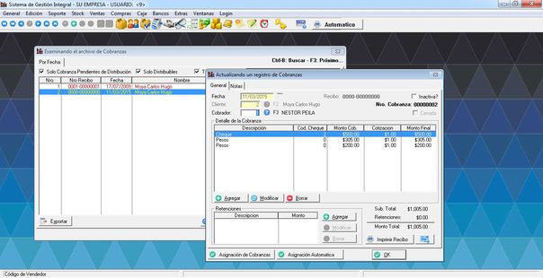 SD Gestion Medium - Ficha de Cobranzas