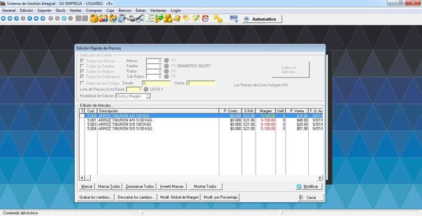 SD Gestion Medium - Edici&oacute;n R&aacute;pida de Precios