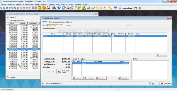 SD Gestion Medium PDV - Cierres de Caja
