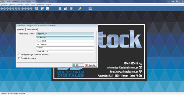 SD Stock - Configuraci&oacute;n