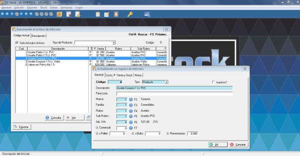 SD Stock - Ficha de Art&iacute;culos