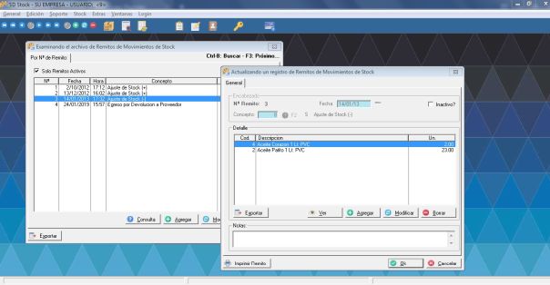 SD Stock - Ficha de Remito de Movimientos de Stock