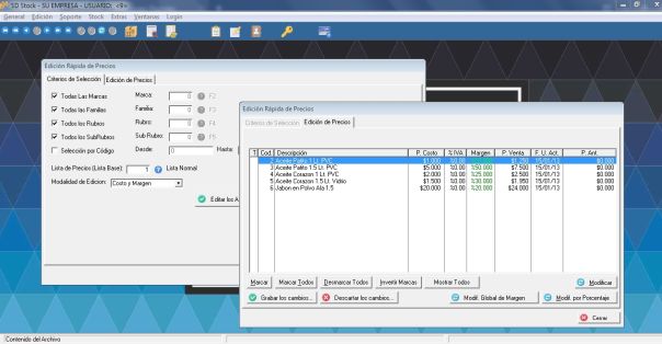 SD Stock - Edici&oacute;n R&aacute;pida de Precios