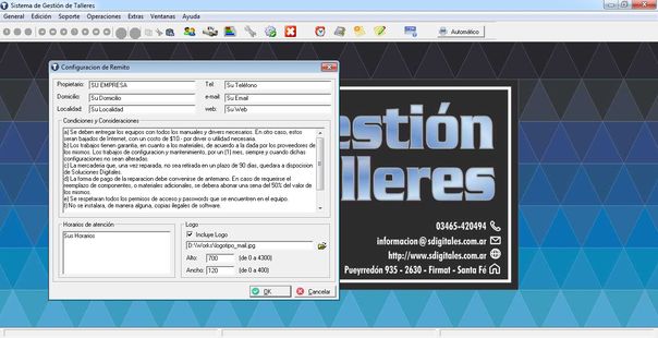 SD Gesti&oacute;n de Talleres - Configuraci&oacute;n de Remitos