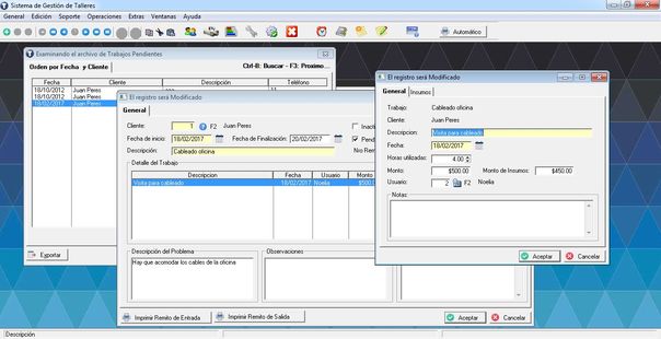SD Gesti&oacute;n de Talleres - Ficha de Trabajos y Detalle