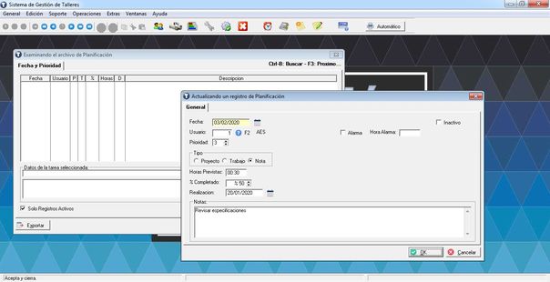 SD Gesti&oacute;n de Talleres - Ficha de Planificaci&oacute;n
